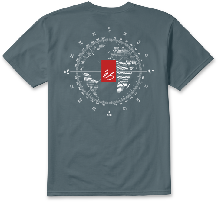 compass tee - shirts & tops - slate - esskateboarding