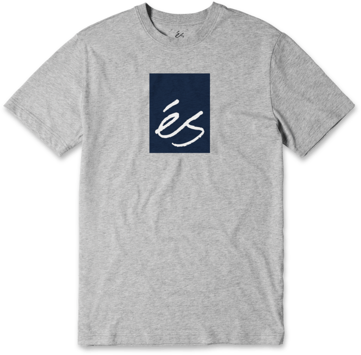 main block tee - shirts & tops - grey/navy - esskateboarding