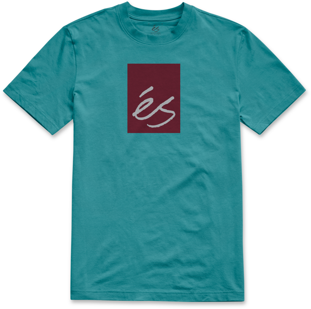 main block tee - shirts & tops - teal - esskateboarding