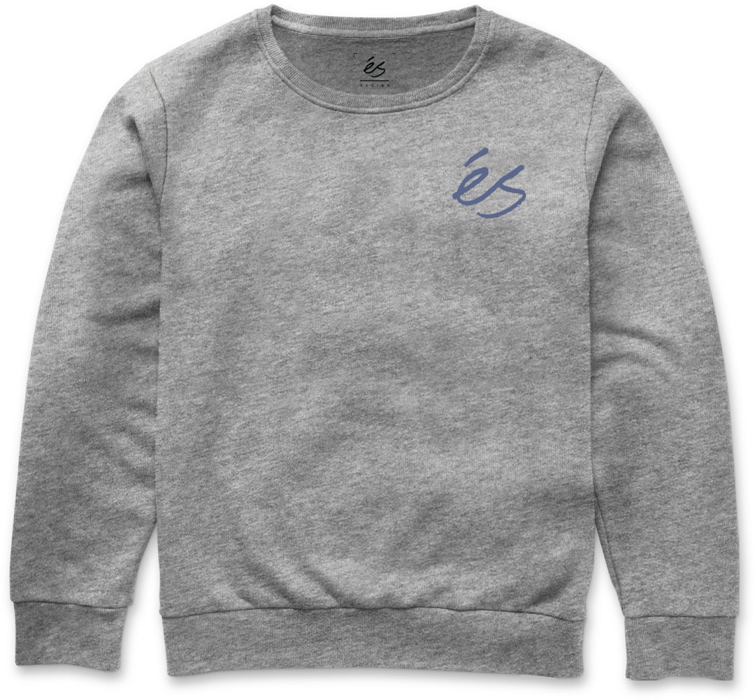 mini script crewneck - shirts & tops - grey/lavendar - esskateboarding