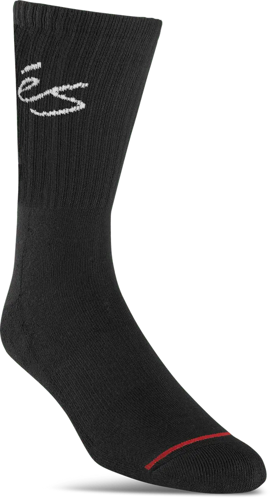 Script Crew Sock black | éS skateboarding Crew Sock Es BLACK / One Size Footwear Sneakers Skate Style OG Premium 5140000937.001.OS.1ST 194691400963