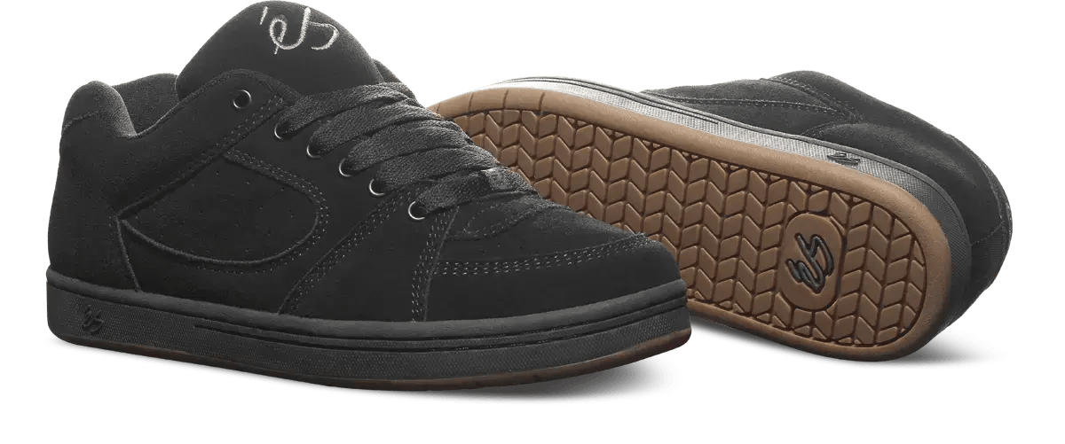 Accel OG Black – Low-Top Skate Shoe | éS Skateboarding EU
