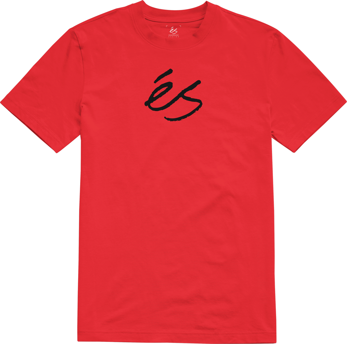 Red SCRIPT MID TEE in 100% cotton jersey with black script logo.