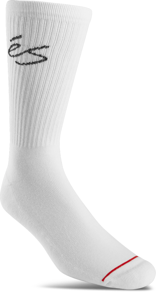 Script Crew Sock white | éS skateboarding Crew Sock Es WHITE / One Size Footwear Sneakers Skate Style OG Premium 5140000937.100.OS.1ST 194691400987