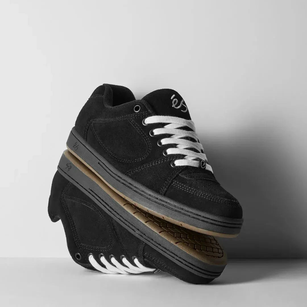 Accel Black – Low-Top Skate Shoe | éS Skateboarding EU Low-Top Shoe Es Footwear Sneakers Skate Style OG Premium